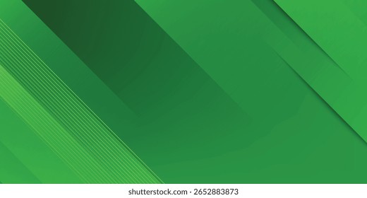 Vetor de modelo de fundo esportivo verde abstrato com linhas e luzes brilhantes. Fundo verde com forte padrão design.Eps10 vetor