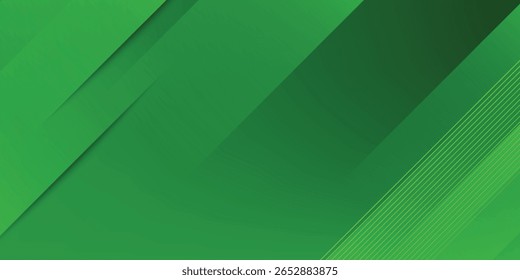Vetor de modelo de fundo esportivo verde abstrato com linhas e luzes brilhantes. Fundo verde com forte padrão design.Eps10 vetor