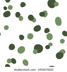 Abstract green spots seamless pattern vector. Modern plants digital paper, background