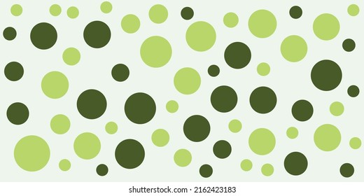 Abstract Green Spotted Pattern - Random Placed Spots of Various Sizes, Texture with Copyspace, Generative Art, Vector Design on Light Background