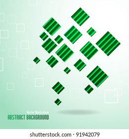 Abstract green square background. Clip-art