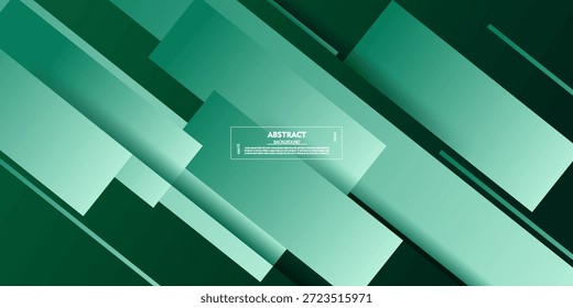 Abstractas patrón de corte de papel cuadrado verde. Diseño de forma superpuesta simple y de moda. Vector EPS10.