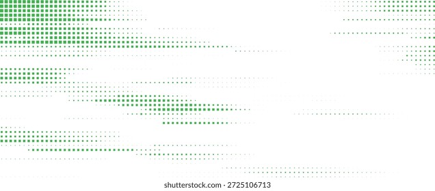 Abstract Green Square Pattern Background With Halftone Effect And Geometric Pixelated Lines Design Vector Illustration