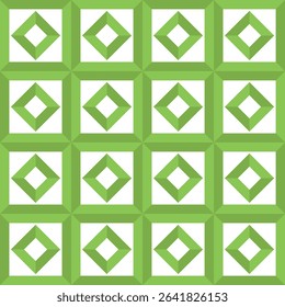 Abstract Green Square Pattern is a modern, geometric design with layered green squares, offering a fresh and dynamic visual style.