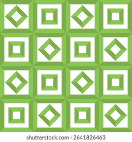 Abstract Green Square Pattern is a modern, geometric design with layered green squares, offering a fresh and dynamic visual style.