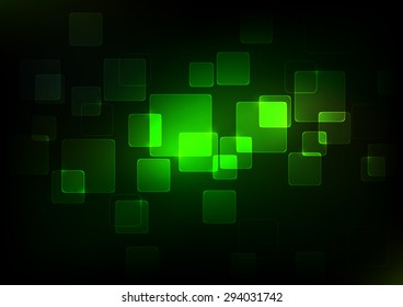 Abstract Green Squares Background, Vector Illustration