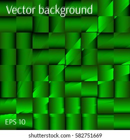Abstract green squares with gradient through glass