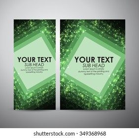 Abstract green squares pattern. Brochure business design template or roll up. Vector illustration