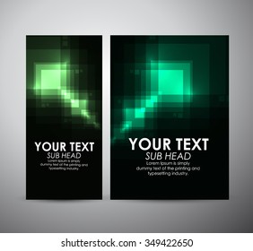 Abstract green squares pattern. Brochure business design template or roll up. Vector illustration