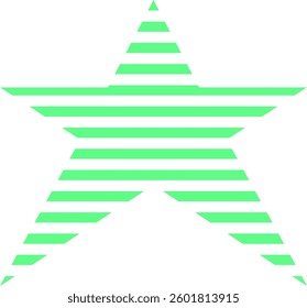 Abstract Green Star Striped Vector Design