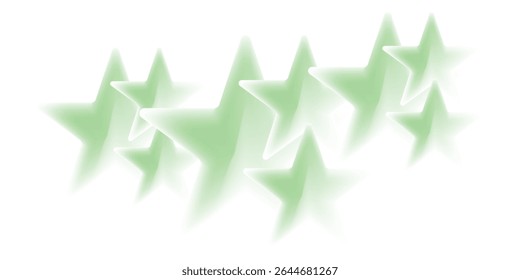 Abstract green stars soft light background design