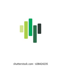 abstract green statistics logo