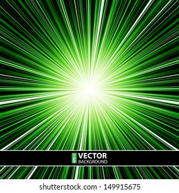 Abstract green striped burst background. RGB EPS 10 vector illustration