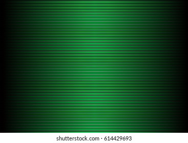 Abstract green striped lined horizontal glowing background. Scan screen. Technological futuristic card with stripes. Vector illustration.