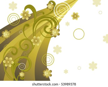 fondo de rayas verdes abstractas con un patrón floral creativo