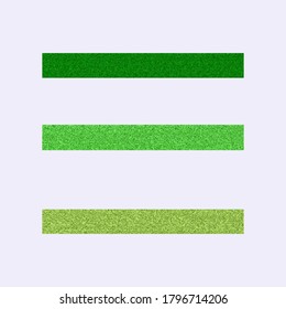 Abstract green stripes uneven surface, original - isolated on white background - vector.