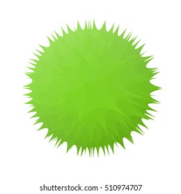 Abstract green studded sphere isolated on a white background