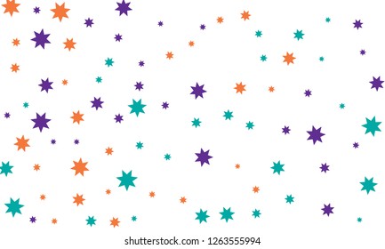 Abstract green stylish background of falling stars on white paper. Pattern for Christmas and New Year card, invitation for dinner, paper packaging. Vector illustration, EPS 10.