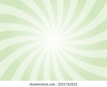 Abstract green sun rays background retro vintage. Tea green sunburst background. Swirling radial retro vintage background. Swirl candy background