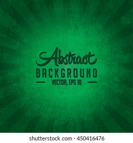 Abstract green sunburst background. Vector and illustration