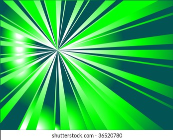 Abstract green sunburst - vector illustration