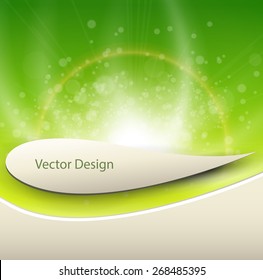 Abstrakter grüner, sonniger Hintergrund, Vektorgrafik.