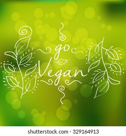 Abstract Green Sunny Good Mood Spring Background Go vegan 