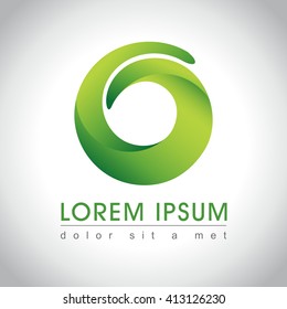 Abstract Green Swirl Logo Sample, Vector Illustration