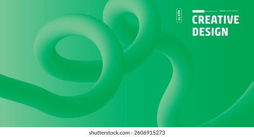 Abstract Green Swirls Modern Creative Fluid Design Background