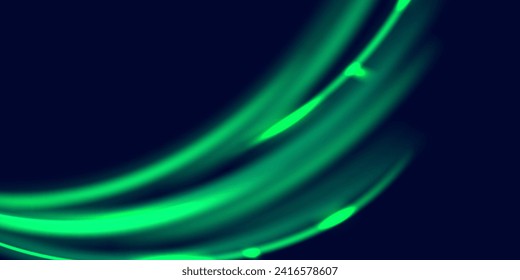 Abstract green swirls set with blue lightning discharges png isolated on transparent background. Realistic vector illustration of spiral vortex with neon sparkles. Magic power effect, design element