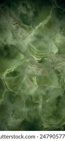 Abstract green swirly texture. Fantasy fractal background. 3D rendering. Shellfish, stone, pearl. Nature, green stone