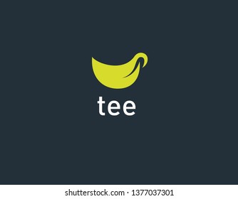 Abstract green tea leaf logo for tea shop