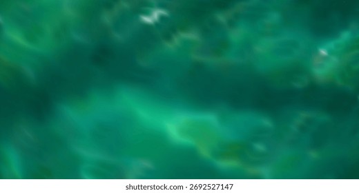 Abstract green and teal fluid background with soft gradient texture and natural light reflections,