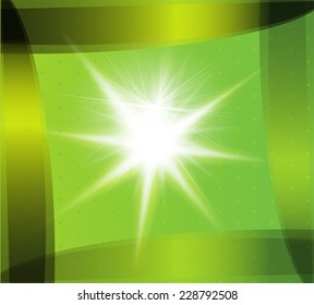 Abstract green technical background with burst 