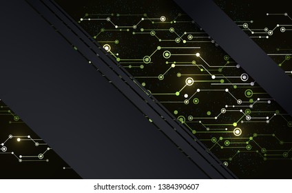 Abstract green technology background. futuristic shape. 