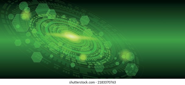 Resumen de los antecedentes de la tecnología verde con varios elementos tecnológicos Innovación tecnológica. concepto de comunicación de alta tecnología. circuito de red circular