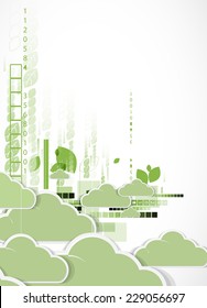 Abstract green technology business concept with cloud. Ecology background