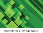 Abstract green technology geometric background with geometric square and stripes line