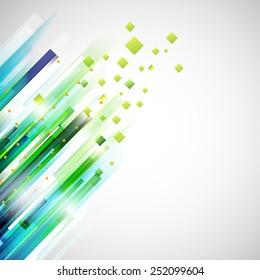 Abstract green technology modern geometric spot. Linear fresh green background. Modern spring design elements.