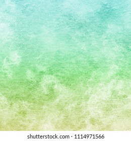 Abstract green texture, hand painted watercolor background, greeting card or invitation template, vector illustration