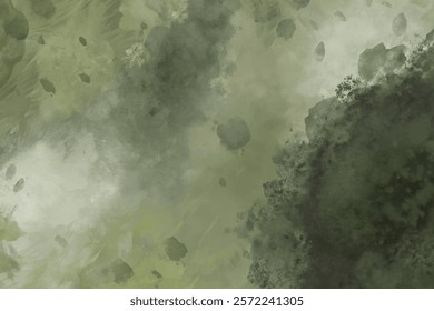 Abstract green texture, soft watercolor background, organic shapes, artistic design, nature-inspired colors, calming atmosphere.