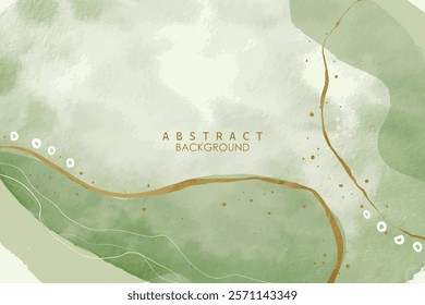 Abstract green texture watercolor background water color golden wave texture. Banner Graphic Resource as background water wave abstract graphics