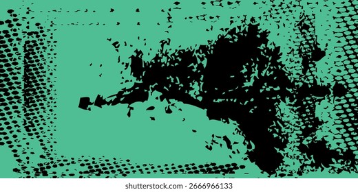Fundo texturizado verde abstrato com borda preta estilo grunge Elemento de design