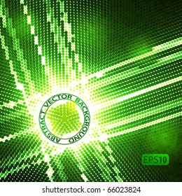 Abstract green textured background with halftone effect. Vector