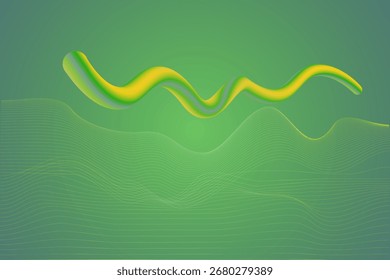 Fundo temático verde abstrato com curvas de gradiente.