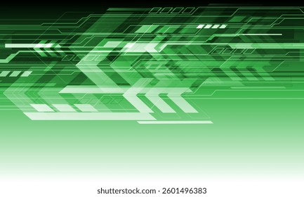 Abstract green tone geometric technology futuristic cyber design modern background vector illustration.
