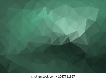 Abstract green tone triangle polygon background vector illustration.