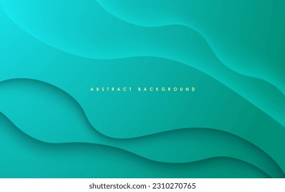 abstract green tosca soft diagonal shape light and shadow wavy background. eps10 vector