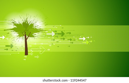 Abstract Green Tree Background.