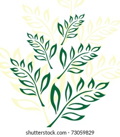 abstract green tree branch, symbol of nature